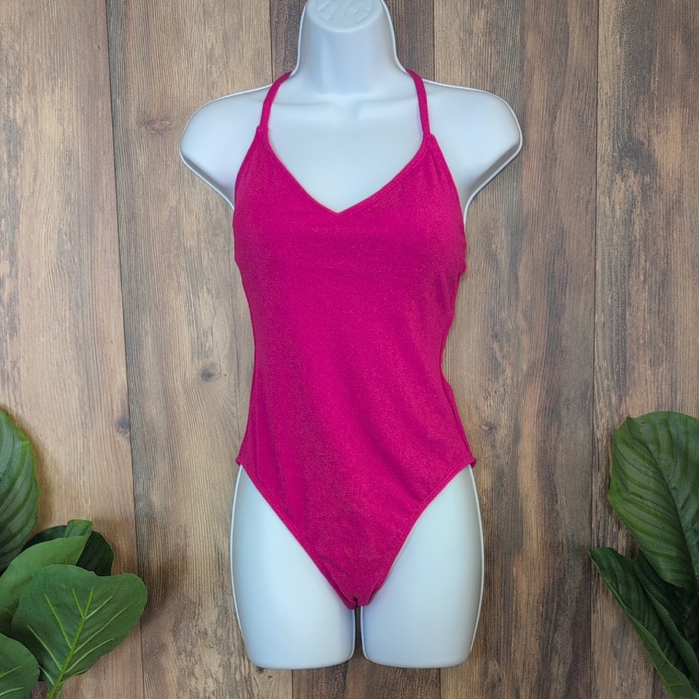 Shade & Shore Pink One Piece Terry Cloth-like Swimsuit         NWT         M210